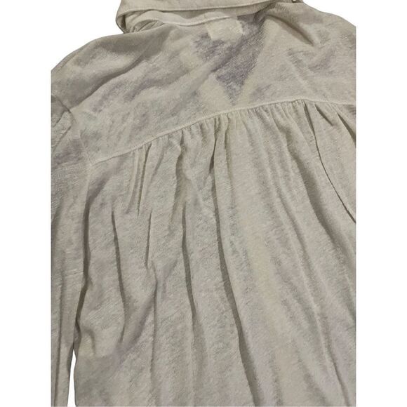 Anthropologie t.la sheer ivory long sleeve collar blouse size small NWT - Picture 8 of 9